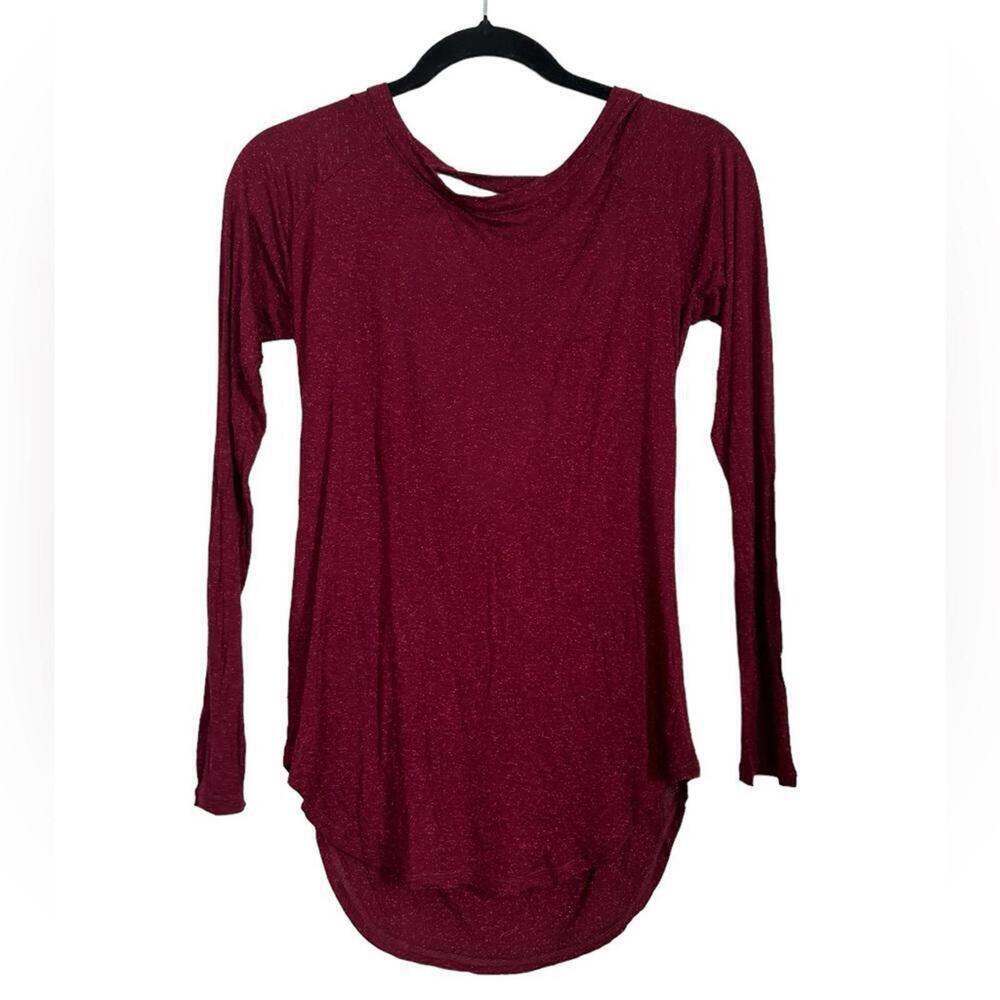 Chaser l NWT Maroon Open Back Long Sleeve Top Small